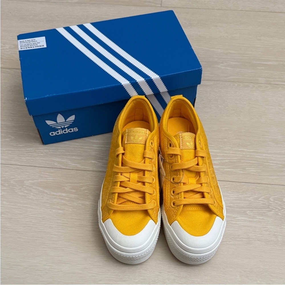 adidas Nizza Platform Women's Golden Yellow Sneakers NEW IN BOX
